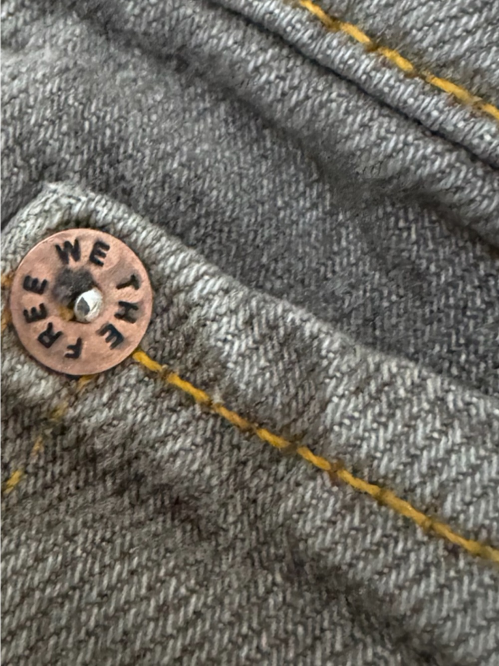 Free People We The Free Lucky You Mid Rise Barrel Jeans Archive Gray 26 - Picture 7 of 9